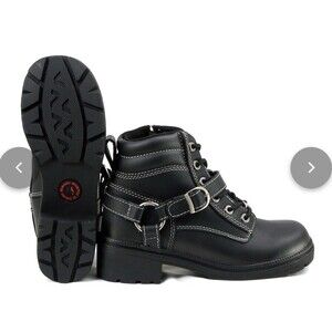 Milwaukee Motorcycle Co Paragon Black Leather Harness Boots Women's Size 7
